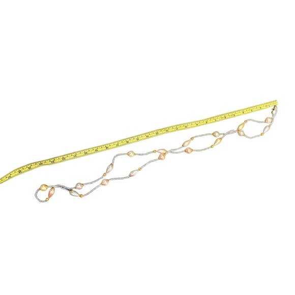 Vintage Avon Pearly Pastel Necklace Opalescent Beaded Chain Long 1994 - Picture 6 of 9